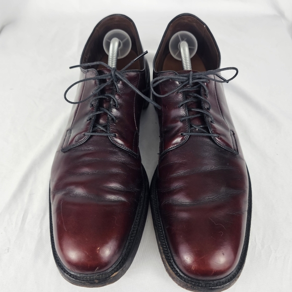 Allen Edmonds Leeds 9548 Mens Sz 11.5 AAA Burgundy Plain Toe Leather Dress Shoes